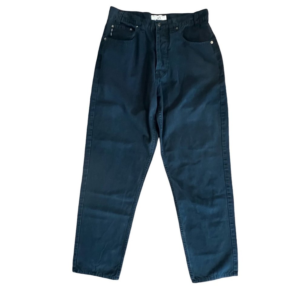Armani Exchange Vtg Jeans Size 32 Regular Ash Black Button Closure Straight‎ Leg
